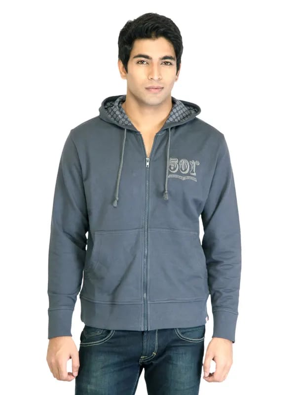 Levis Men Solid Grey Sweatshirts