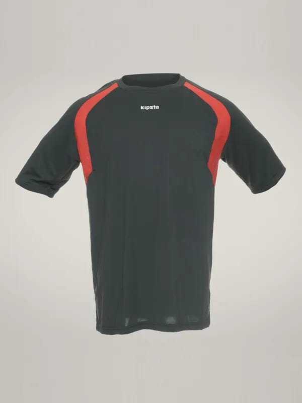 Kipsta Men Loose Fit Round Neck Jersey Black