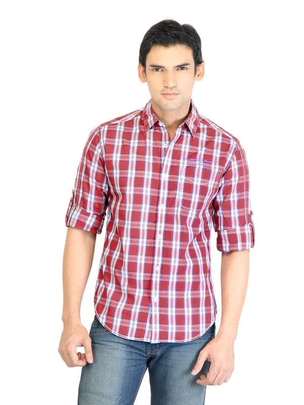 Locomotive Men Check Red Shirt