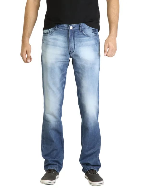 Locomotive Men Washed Blue Jeans