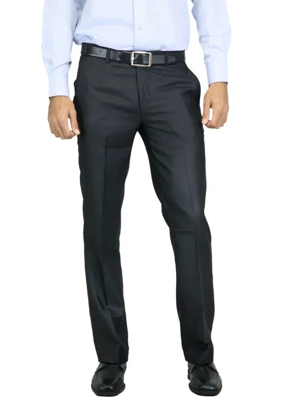 Genesis Men Solid Black Trouser
