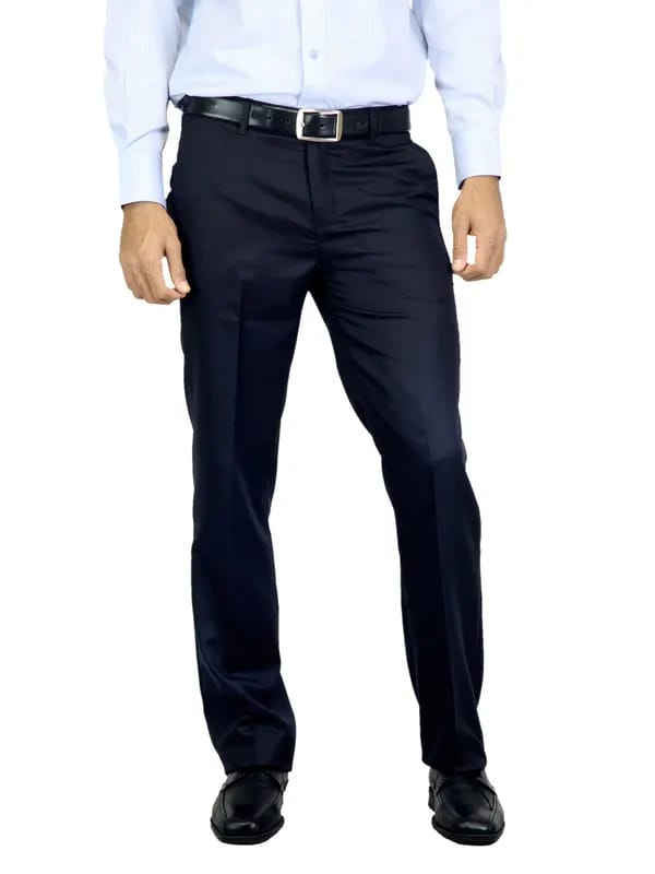 Genesis Men Stripes Navy Blue Trouser