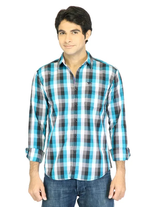 Highlander Men Check Blue Shirt