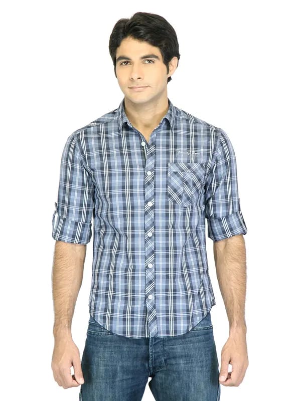 Locomotive Men Check Blue Shirt