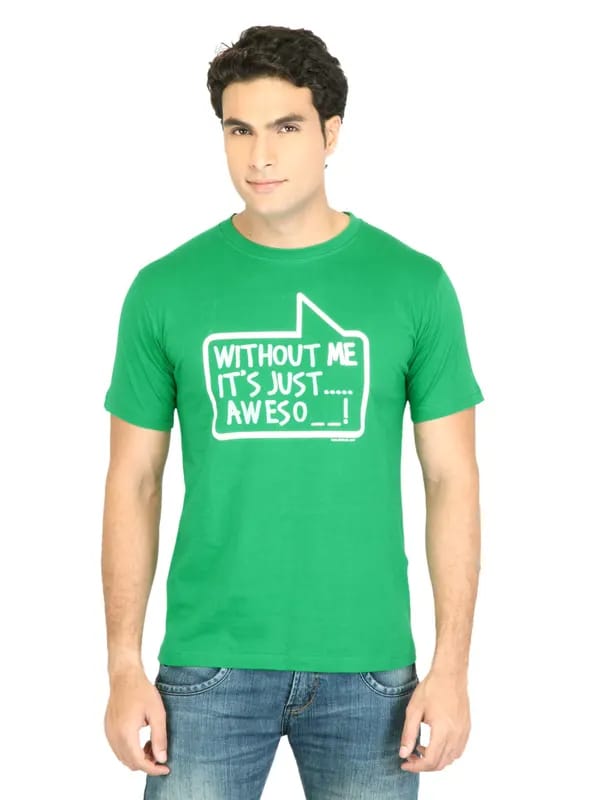 Inkfruit Men Green Awesome Printed T-Shirt