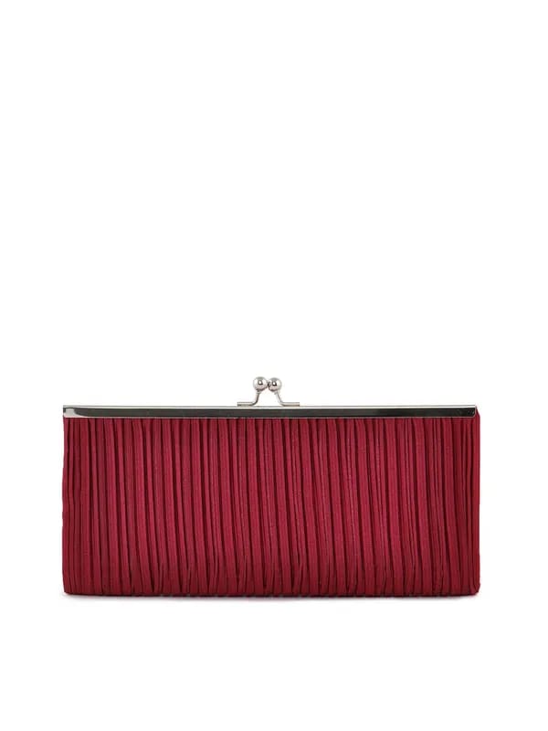 Lino Perros Women Classic Maroon Clutch