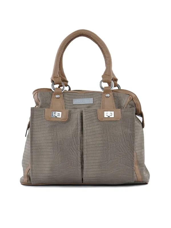 Lino Perros Women Front Pocket Brown Handbag