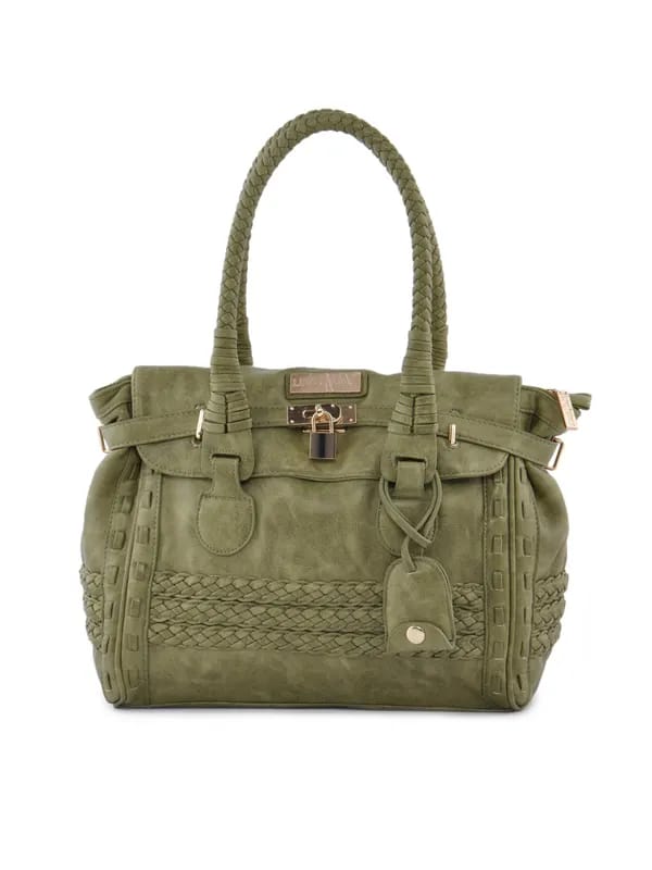 Lino Perros Women Lock Green Handbag