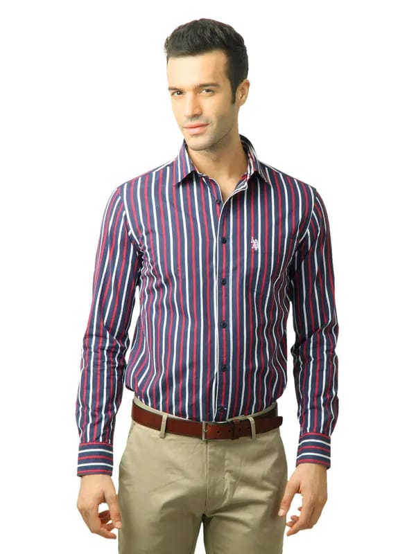 U.S. Polo Assn. Men Stripes Red Shirt