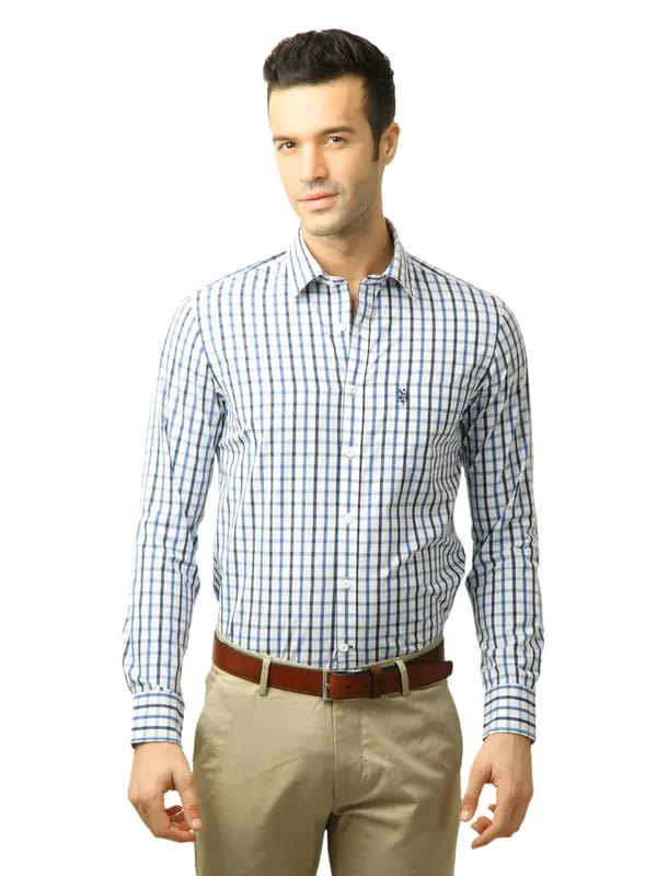 U.S. Polo Assn. Men Checks Blue Shirt