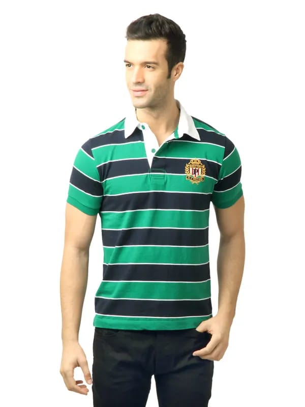 U.S. Polo Assn. Men Stripes Green polo Tshirt
