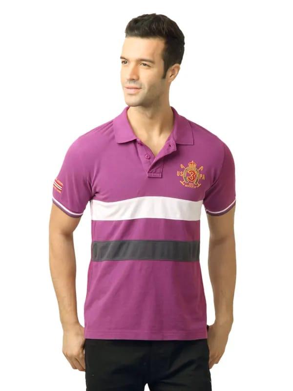 U.S. Polo Assn. Men Stripes White Polo Tshirt