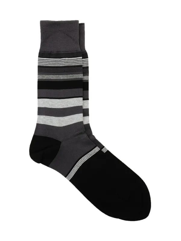 Reid & Taylor Men Stripes Black Socks