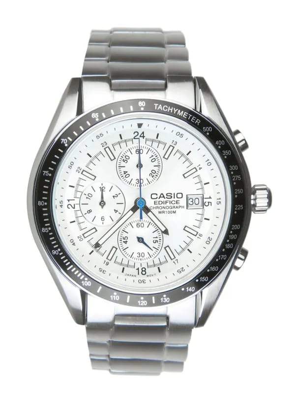 CASIO Edifice Men Silver-Toned Analogue Watch ED141