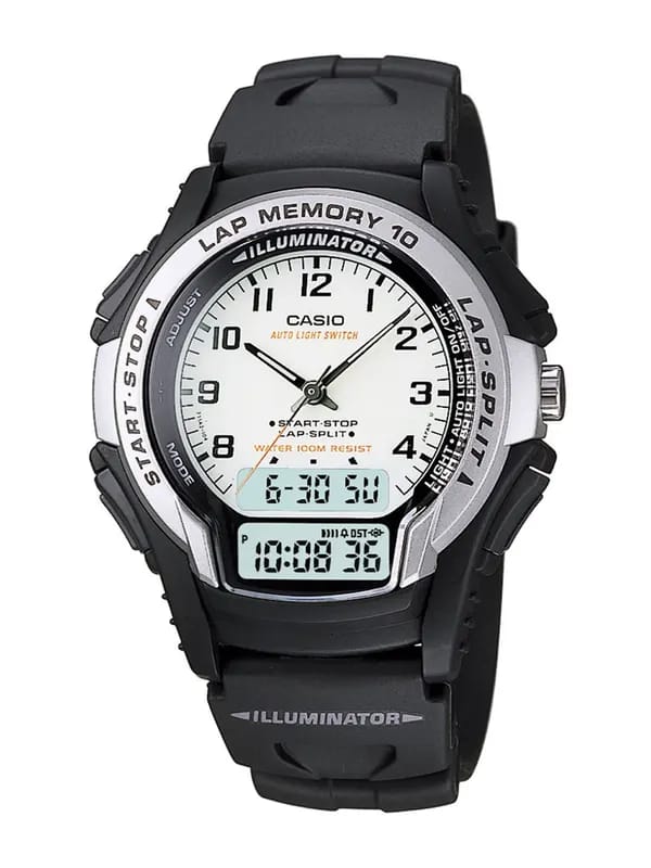 CASIO Unisex Black Small Dial Analogue and Digital Watch