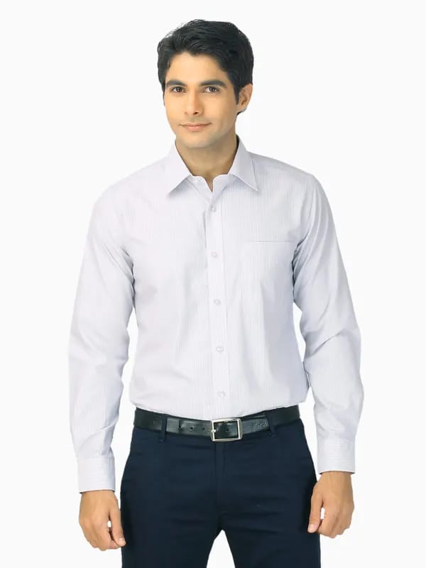 Mark Taylor Men Black & White Striped Shirt