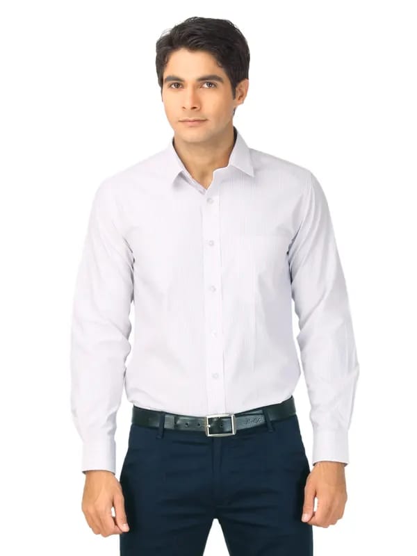 Mark Taylor Men Blue & White Striped Shirt