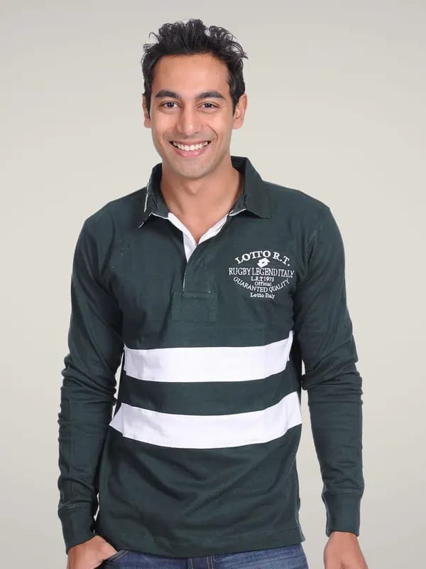 Lotto Men Polo Slate Black Rugby T-shirt