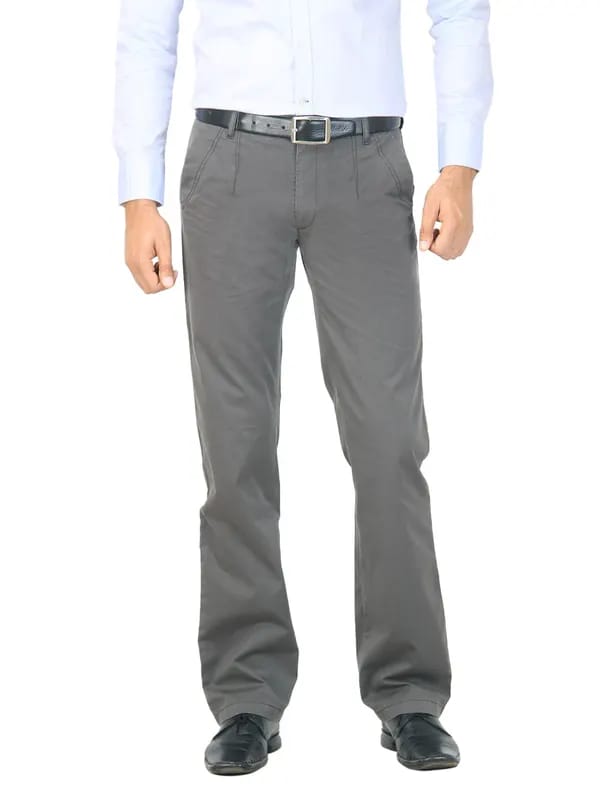 Mark Taylor Men Solid Grey Trouser