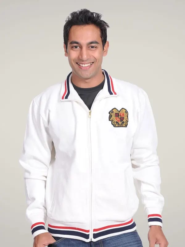 Lotto Men White Collared Jacket