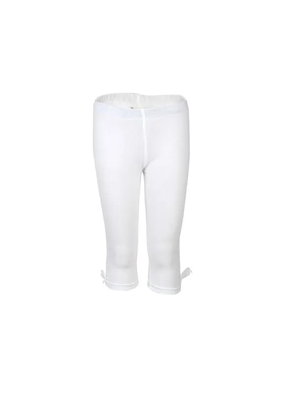 Doodle Girls Lace Bow White Leggings