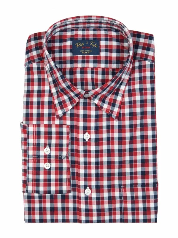 Reid & Taylor Men Check Red Shirt