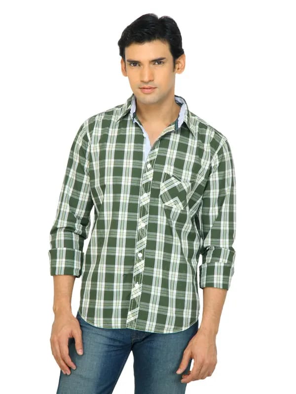 Highlander Men Check Green Shirt