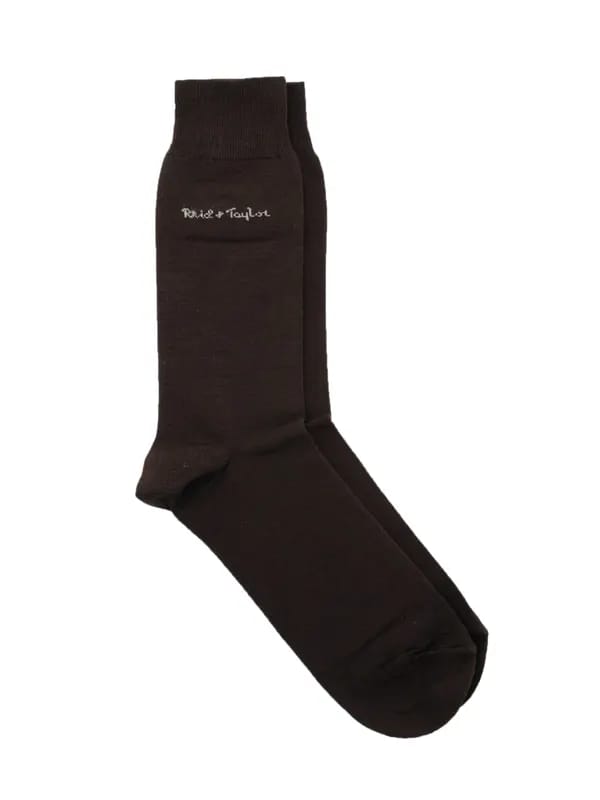 Reid & Taylor Men Solid Brown Socks