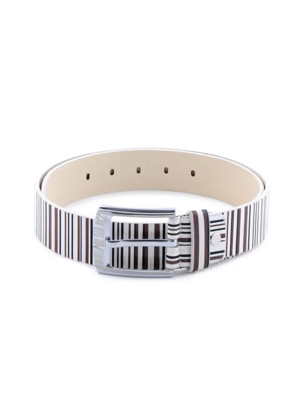 Lino Perros Women Stripes White Belt