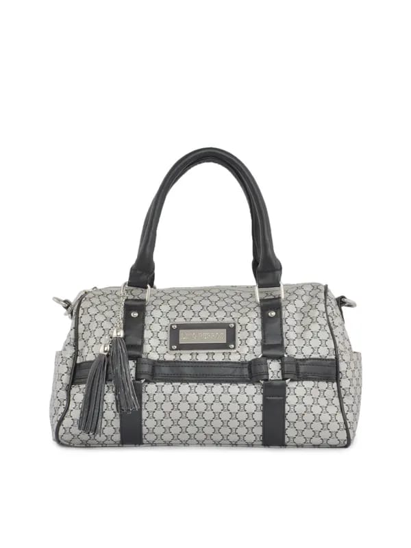 Lino Perros Women Printed Grey Black Handbag
