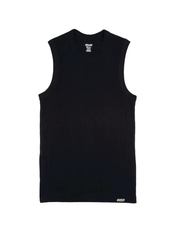 Crusoe Men Easy Tee Black Innerwear Vest