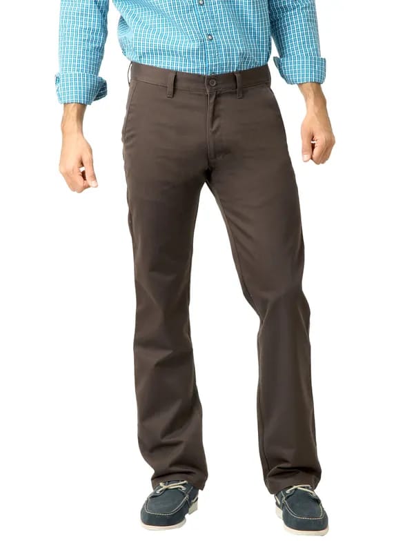 Highlander Men Solid Brown Trouser