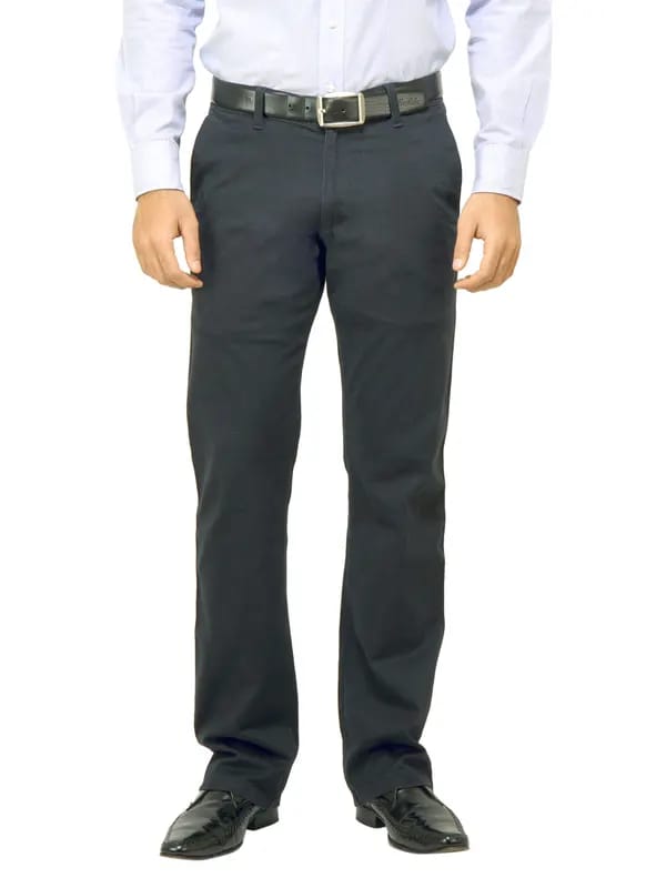 Highlander Men Solid Navy Blue Trouser