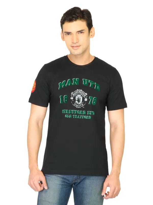 Manchester United Men Printed Black Tshirt