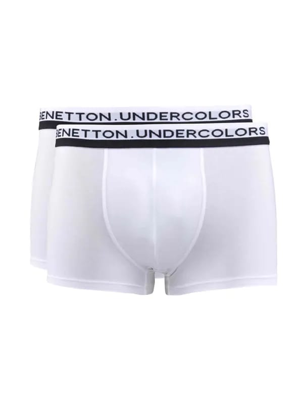 Undercolors of Benetton Men Pack of 2 White Boxer Trunks