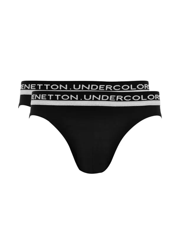 Undercolors of Benetton Men Black Pack of 2 Brief