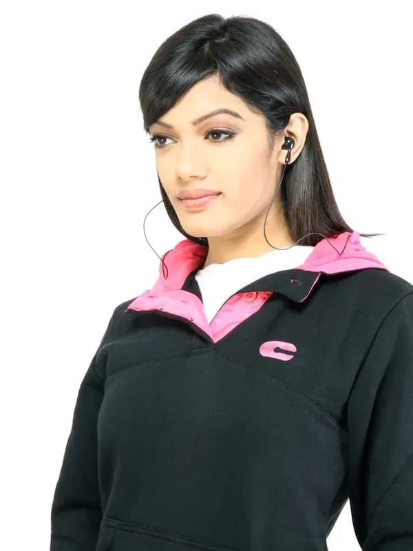 C Vox Women Solid 1355 Black Sweatshirt