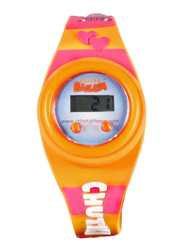 Chhota Bheem Chutki Kids-Girls Orange Digital Watch