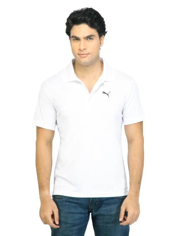 Puma Men Team Essential Polo White Tshirts