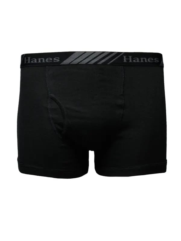 Hanes Men Black Retro Boxer Trunks