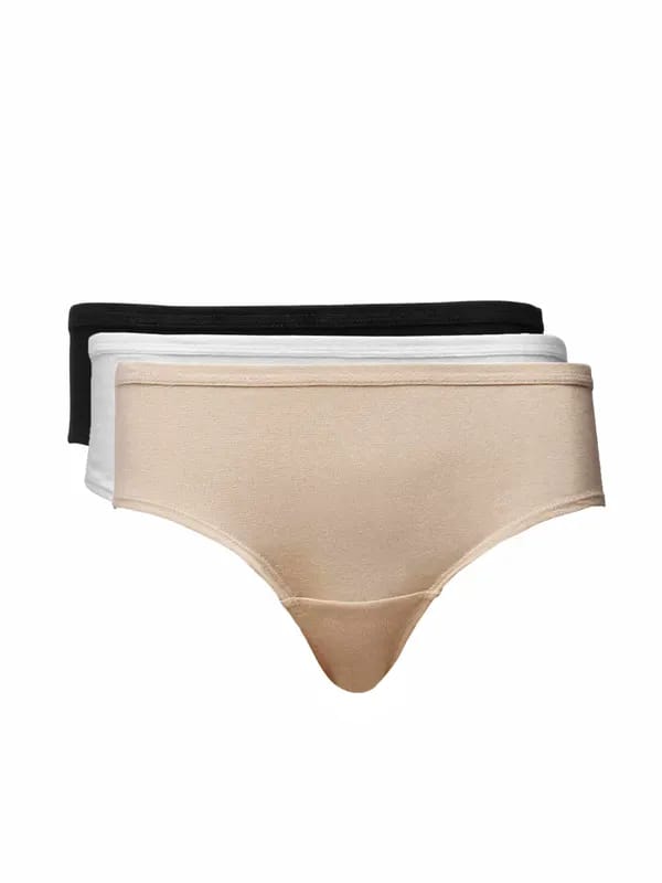 Hanes Women Pack of Three 100% Cotton Plain Hipsters