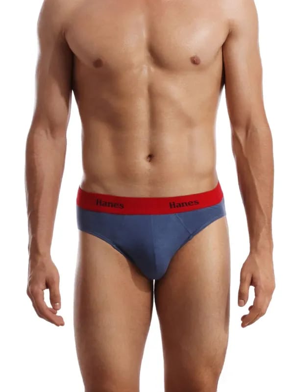 Hanes Men Blue Ultimate Duo Dry Cotton Stretch Bikini Briefs