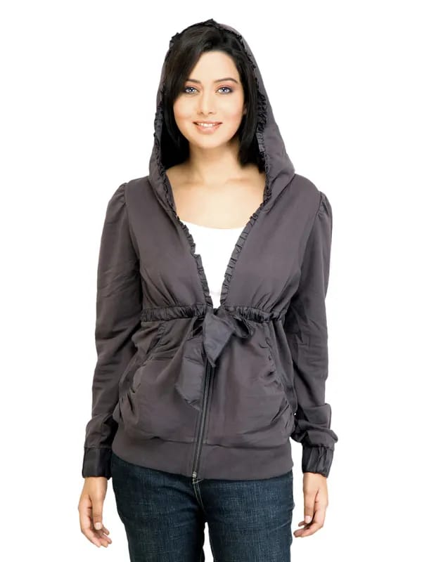 United Colors of Benetton Women Solid Black Sweatshirt