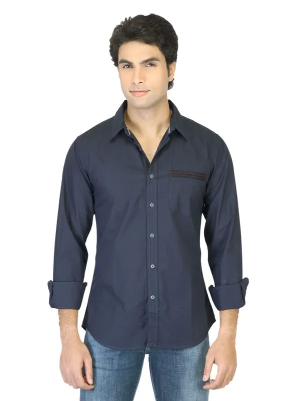 United Colors Of Benetton Men Navy Blue Shirt