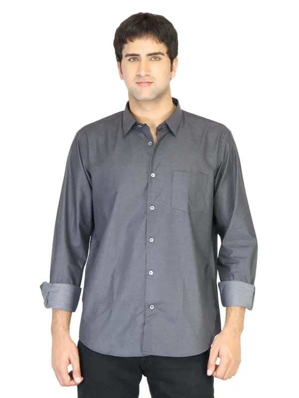 United Colors of Benetton Men Charcoal Shirt