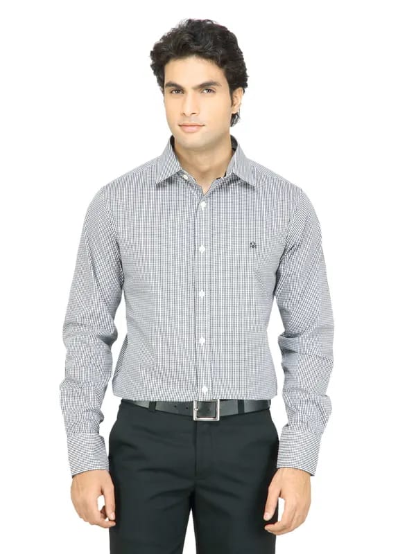 United Colors of Benetton Men Check Black Shirt