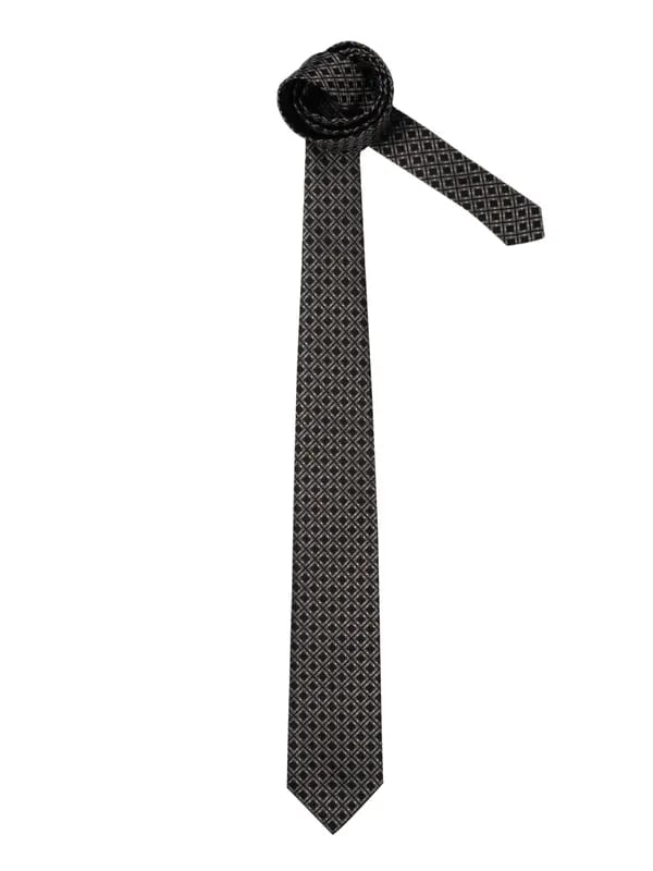United Colors of Benetton Men Check Black Tie