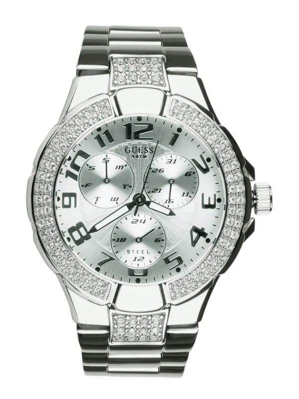 Guess Women Chronograph Silver-Toned Dial Watch I14503L1