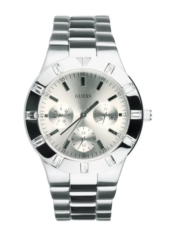 Guess Women Chronograph Silver-Toned Dial Watch W11610L1