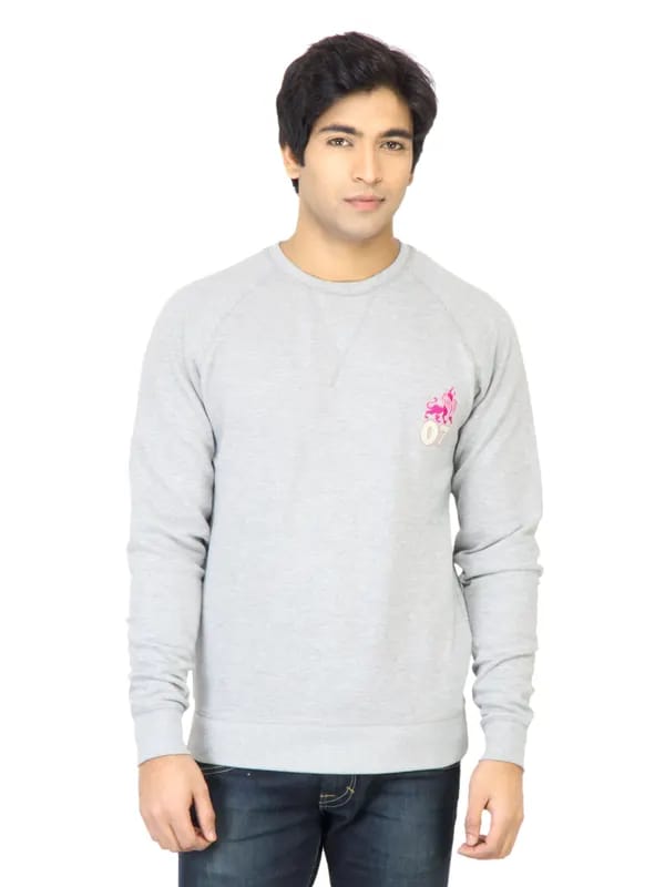 Myntra Men Solid Grey Sweatshirt
